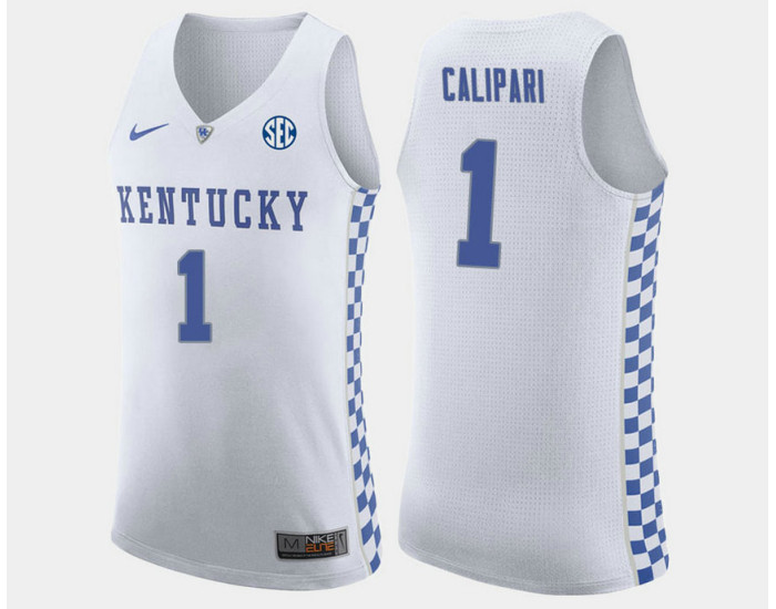 Youth Kentucky Wildcats #1 John Calipari White Home Replica College Basketball Jersey