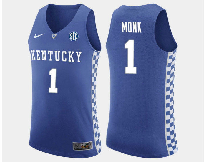 Youth Kentucky Wildcats #1 Malik Monk Blue Road Authentic College Basketball Jersey