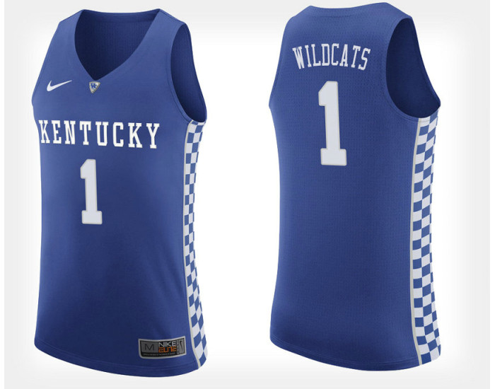 Kentucky Wildcats NO. 1 Blue Home Authentic College Basketball Jersey