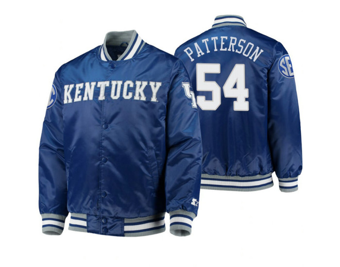 Kentucky Wildcats Patrick Patterson Royal O-Line Varsity Full-Button Satin Jacket