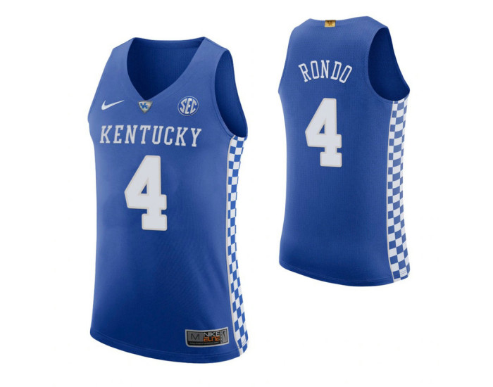 Kentucky Wildcats #4 Rajon Rondo Royal Replica College Basketball Jersey