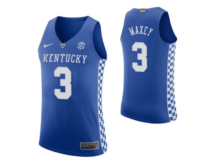 Youth Kentucky Wildcats #3 Tyrese Maxey Royal Authentic College Basketball Jersey