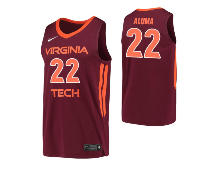 Virginia Tech Hokies #22 Keve Aluma Maroon Authentic College Basketball Jersey