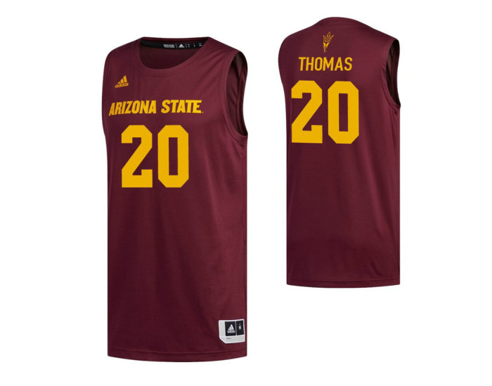 Arizona State Sun Devils #20 Khalid Thomas Maroon Replica College Basketball Jersey