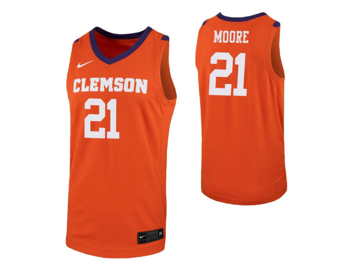 Youth Clemson Tigers #21 Khavon Moore Orange Replica College Basketball Jersey
