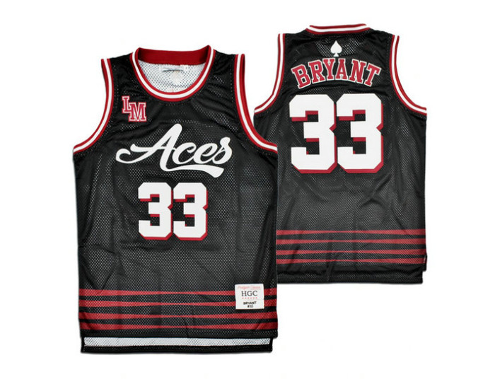 Youth Lower Merion Kobe Bryant #33 Alternate High School Basketball Replica College Basketball Jersey Black
