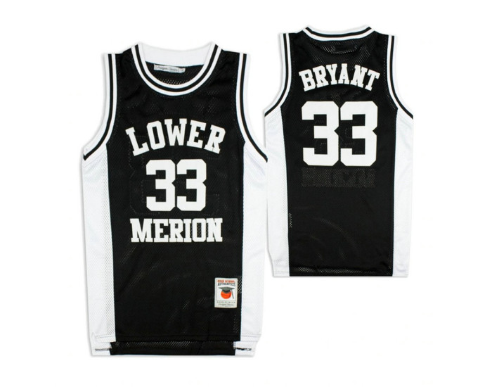 Youth Lower Merion Kobe Bryant #33 High School Basketball Replica College Basketball Jersey Black