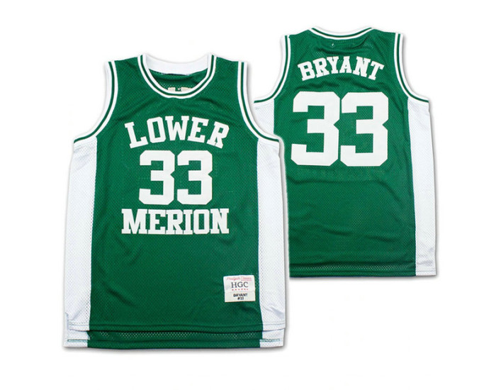 Lower Merion Kobe Bryant #33 High School Basketball Authentic College Basketball Jersey Green