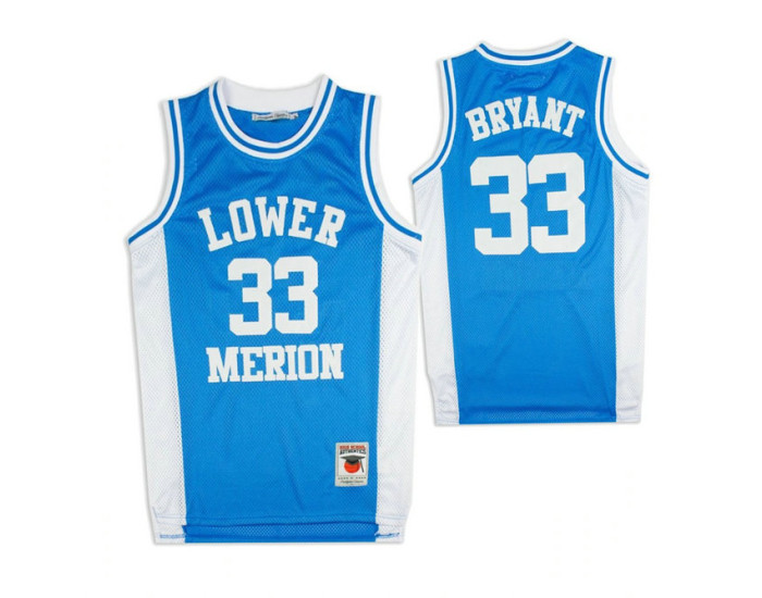 Lower Merion Kobe Bryant #33 High School Basketball Authentic College Basketball Jersey Sky Blue