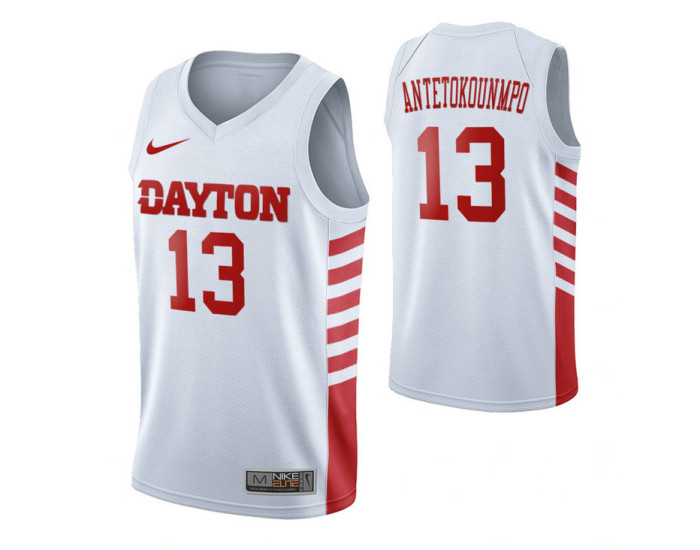 Dayton Flyers #13 Kostas Antetokounmpo White Authentic College Basketball Jersey