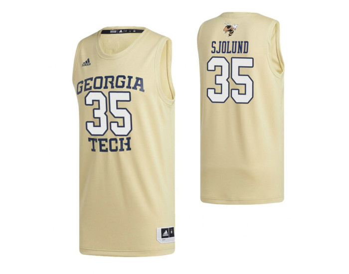 Georgia Tech Yellow Jackets 35 Kristian Sjolund Swingman Jersey Gold