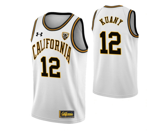 Youth California Golden Bears 12 Kuany Kuany Classic Replica College Basketball Jersey White