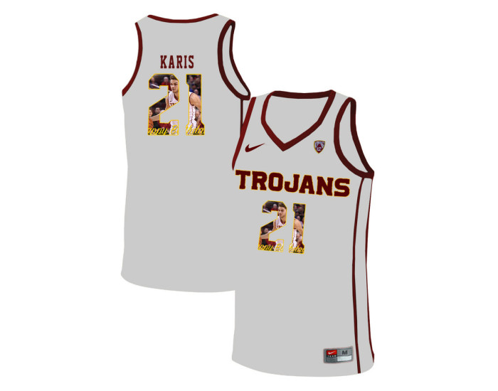 USC Trojans #21 Kurt Karis Replica College Basketball Jersey White