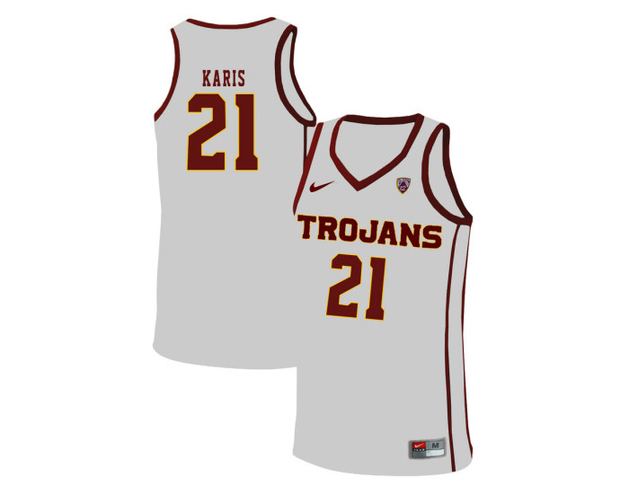 USC Trojans #21 Kurt Karis Authentic College Basketball Jersey White