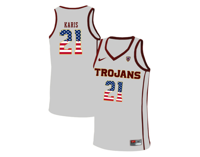 Youth USC Trojans #21 Kurt Karis Authentic College Basketball Jersey White