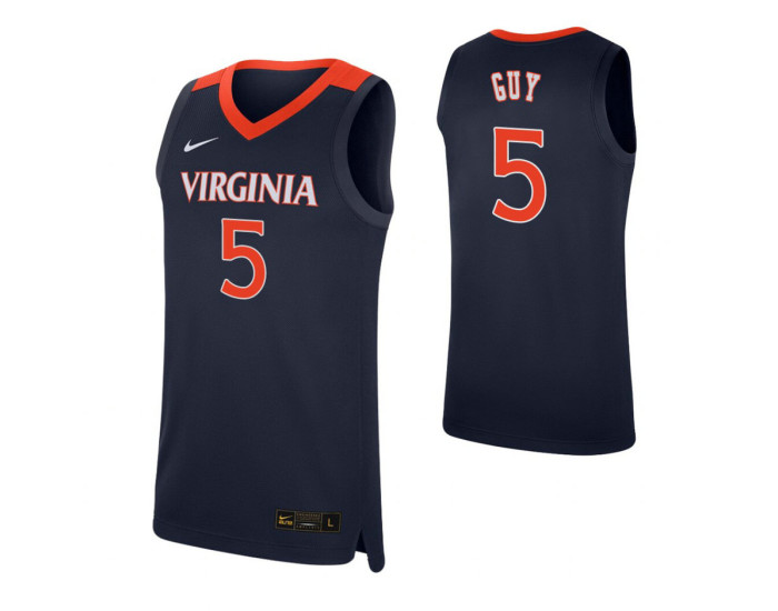 Youth Virginia Cavaliers #5 Kyle Guy Navy Authentic College Basketball Jersey