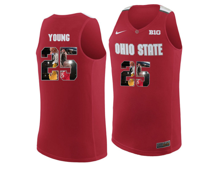 Ohio State Buckeyes #25 Kyle Young Replica College Basketball Jersey Red