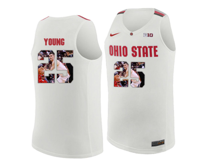 Youth Ohio State Buckeyes #25 Kyle Young Replica College Basketball Jersey White