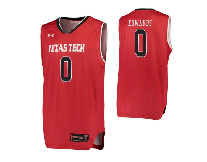 Youth Texas Tech Red Raiders Kyler Edwards Performance Replica College Basketball Jersey Red