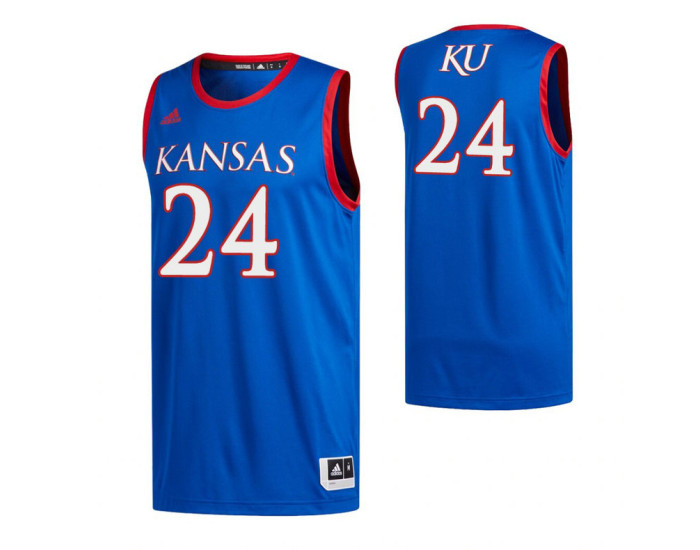 Kansas Jayhawks #24 Lagerald Vick Royal Authentic College Basketball Jersey