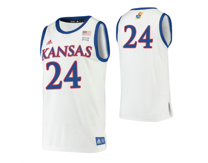 Kansas Jayhawks #24 Lagerald Vick White Authentic College Basketball Jersey