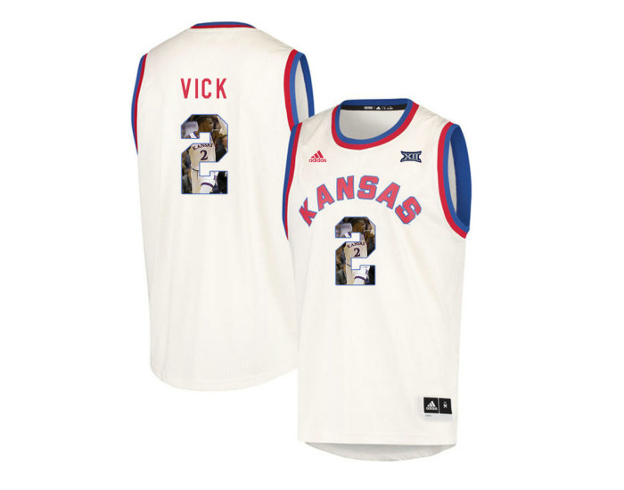 Youth Kansas Jayhawks #2 Lagerald Vick Replica College Basketball Jersey Cream