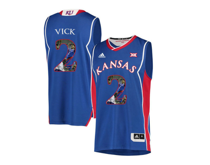 Youth Kansas Jayhawks #2 Lagerald Vick Authentic College Basketball Jersey Royal