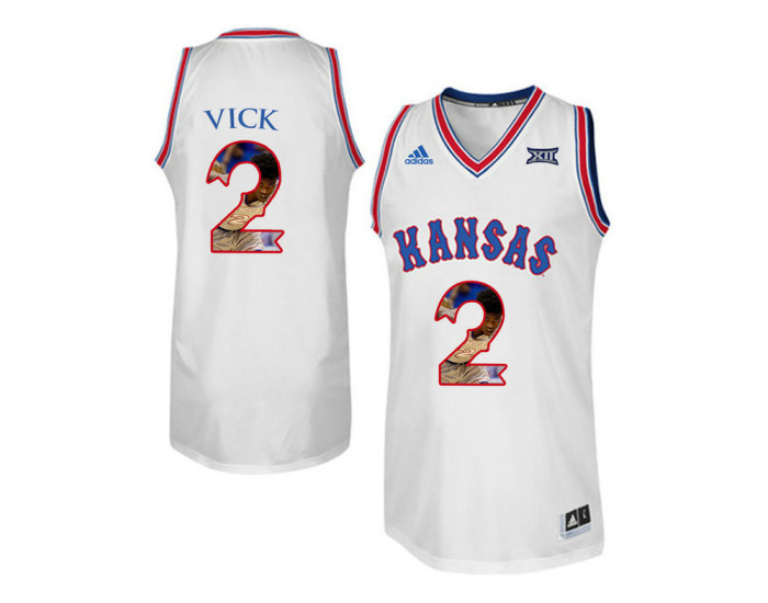 Kansas Jayhawks #2 Lagerald Vick Replica College Basketball Jersey White