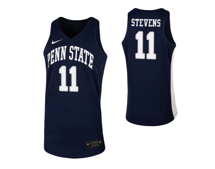 Penn State Nittany Lions #11 Lamar Stevens Navy Replica College Basketball Jersey