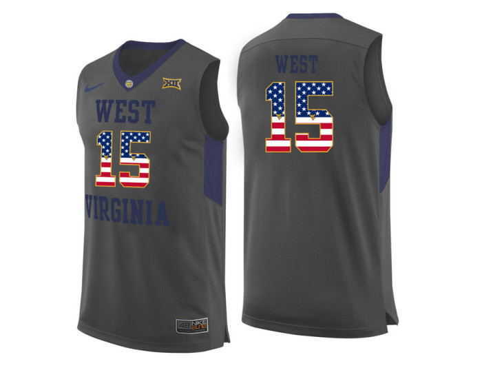 Youth West Virginia Mountaineers #15 Lamont West Authentic College Basketball Jersey Gray