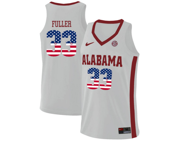 Youth Alabama Crimson Tide #33 Landon Fuller Authentic College Basketball Jersey White