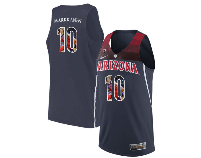 Arizona Wildcats #10 Lauri Markkanen Replica College Basketball Jersey Navy