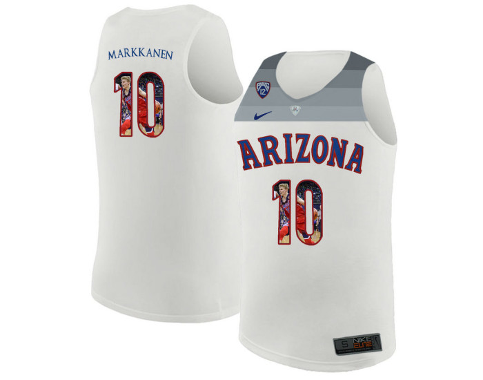 Youth Arizona Wildcats #10 Lauri Markkanen Replica College Basketball Jersey White