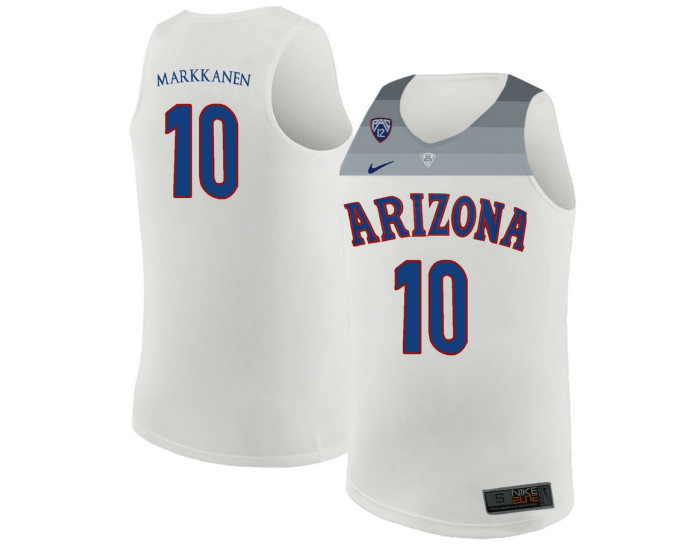 Youth Arizona Wildcats #10 Lauri Markkanen Authentic College Basketball Jersey White