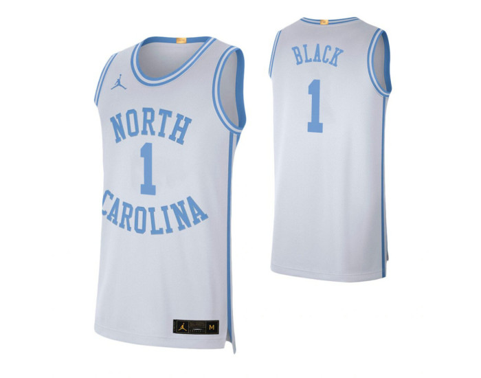 North Carolina Tar Heels #1 Leaky Black White Replica College Basketball Jersey