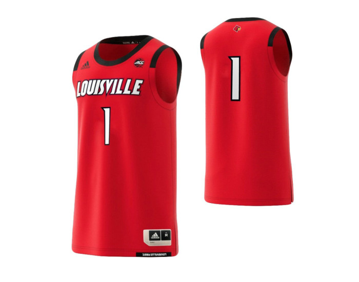 Louisville Cardinals #1 Basketball Adidas Authentic College Basketball Jersey Red