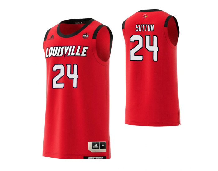 Youth Louisville Cardinals #24 Dwayne Sutton Replica College Basketball Jersey Red