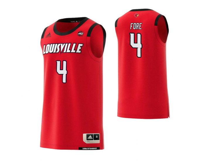Louisville Cardinals #4 Khwan Fore Replica College Basketball Jersey Red