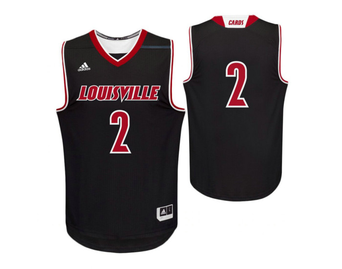 Louisville Cardinals #2 Authentic College Basketball Jersey Black