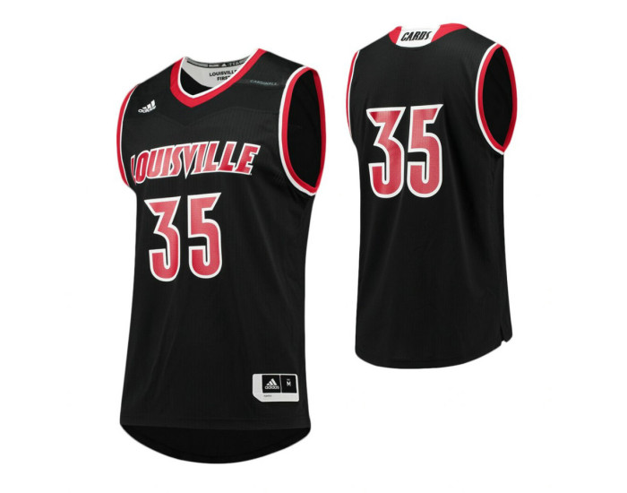 Louisville Cardinals #35 Authentic College Basketball Jersey Black