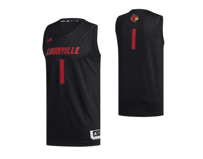 Louisville Cardinals #1 Basketball Authentic College Basketball Jersey Black