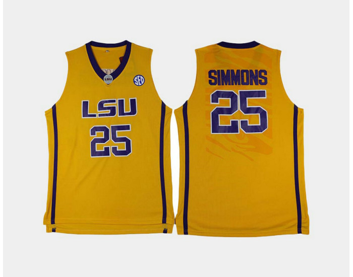 LSU Tigers #25 Ben Simmons Gold Home Replica College Basketball Jersey