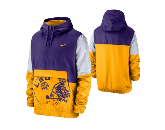 LSU Tigers Purple Colorblock Anorak Quarter-Zip Jacket