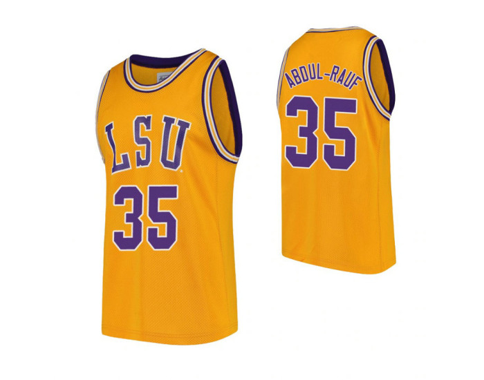 Youth LSU Tigers #35 Mahmoud Abdul-Rauf Gold Replica College Basketball Jersey