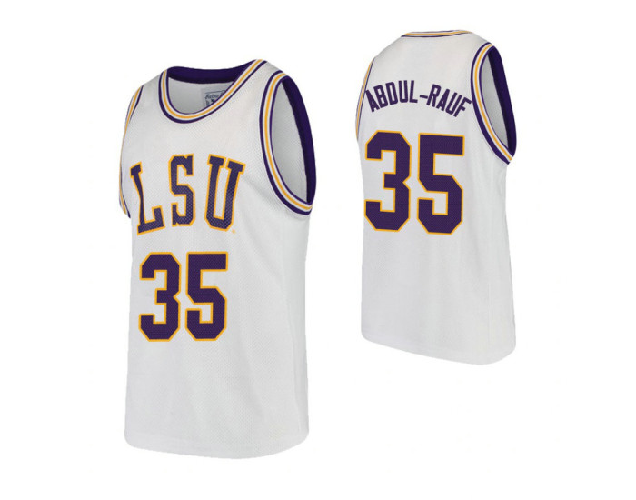 Youth LSU Tigers #35 Mahmoud Abdul-Rauf White Authentic College Basketball Jersey