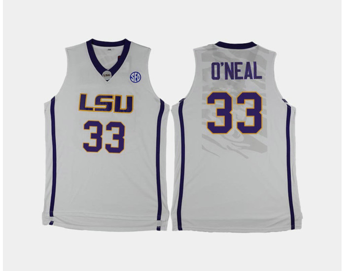 Youth LSU Tigers #33 Shaquille O'Neal White Alternate Authentic College Basketball Jersey