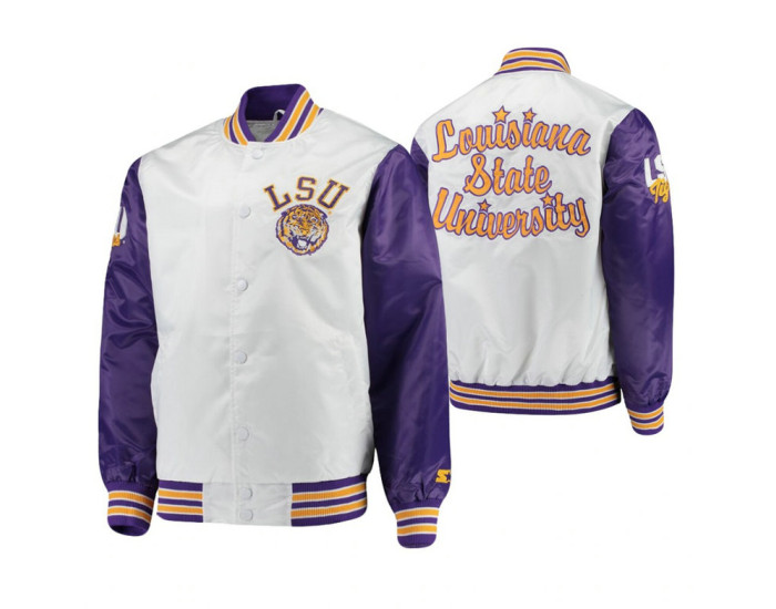 LSU Tigers White Purple The Legend Full-Snap Jacket