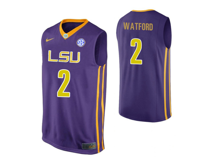 Youth LSU Tigers #2 Trendon Watford Purple Authentic College Basketball Jersey