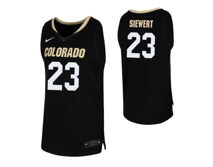 Lucas Siewert Replica College Basketball Jersey Black Colorado Buffaloes