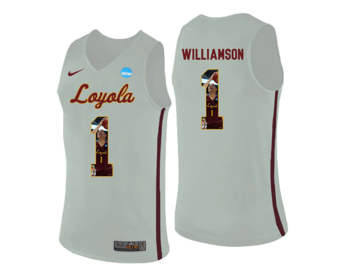 Loyola (Chi) Ramblers #1 Lucas Williamson Authentic College Basketball Jersey White